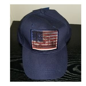 Wembley Navy Blue Patriotic USA Flag Hat NWT